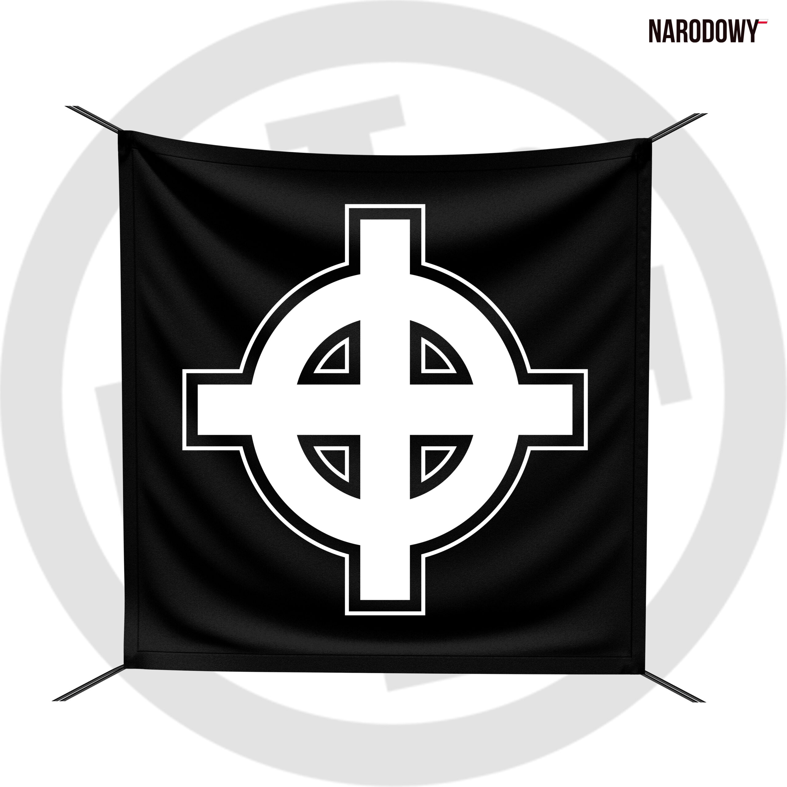 Flaga Krzyż Celtycki - white