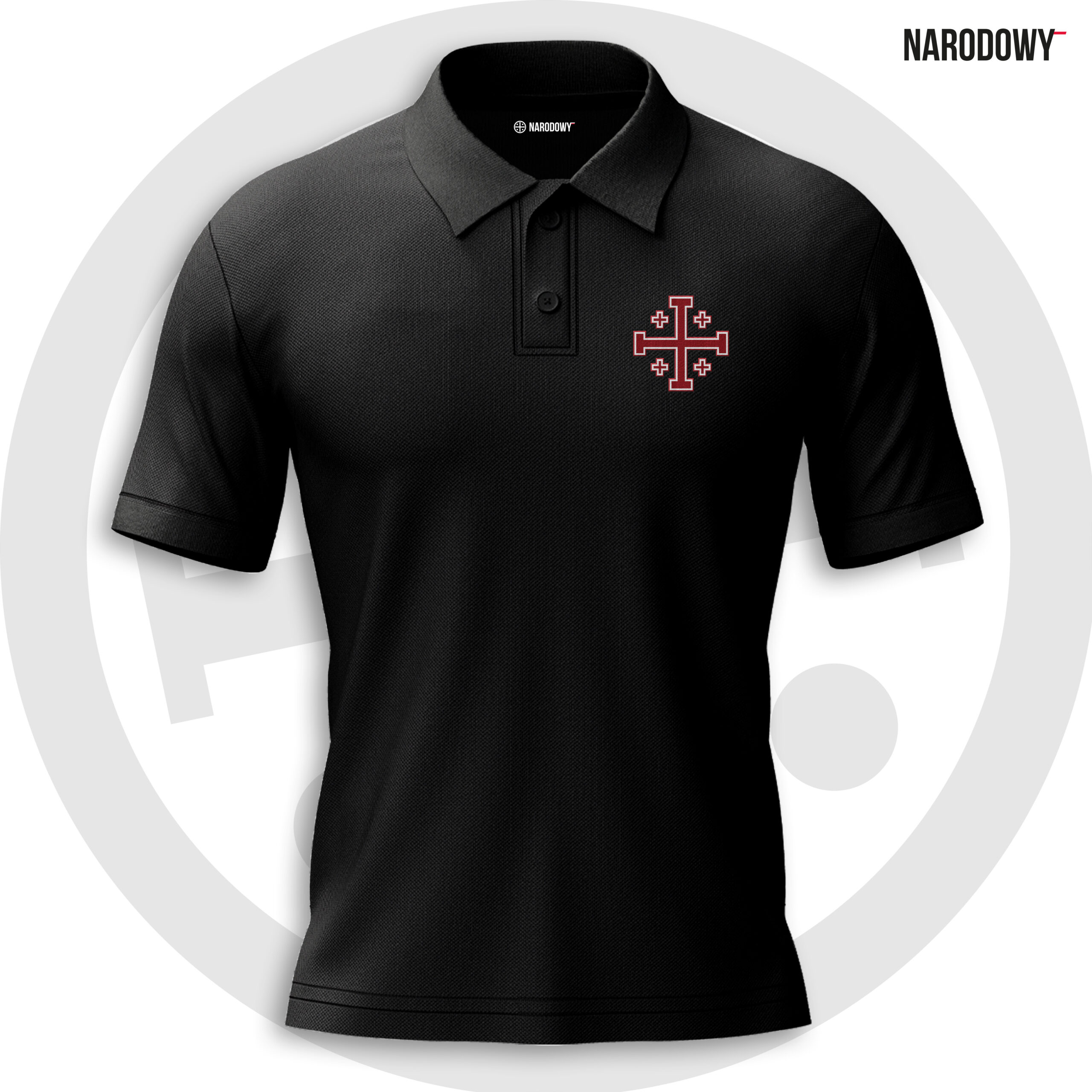 Koszulka Polo Deus Vult - czarna [Premium]