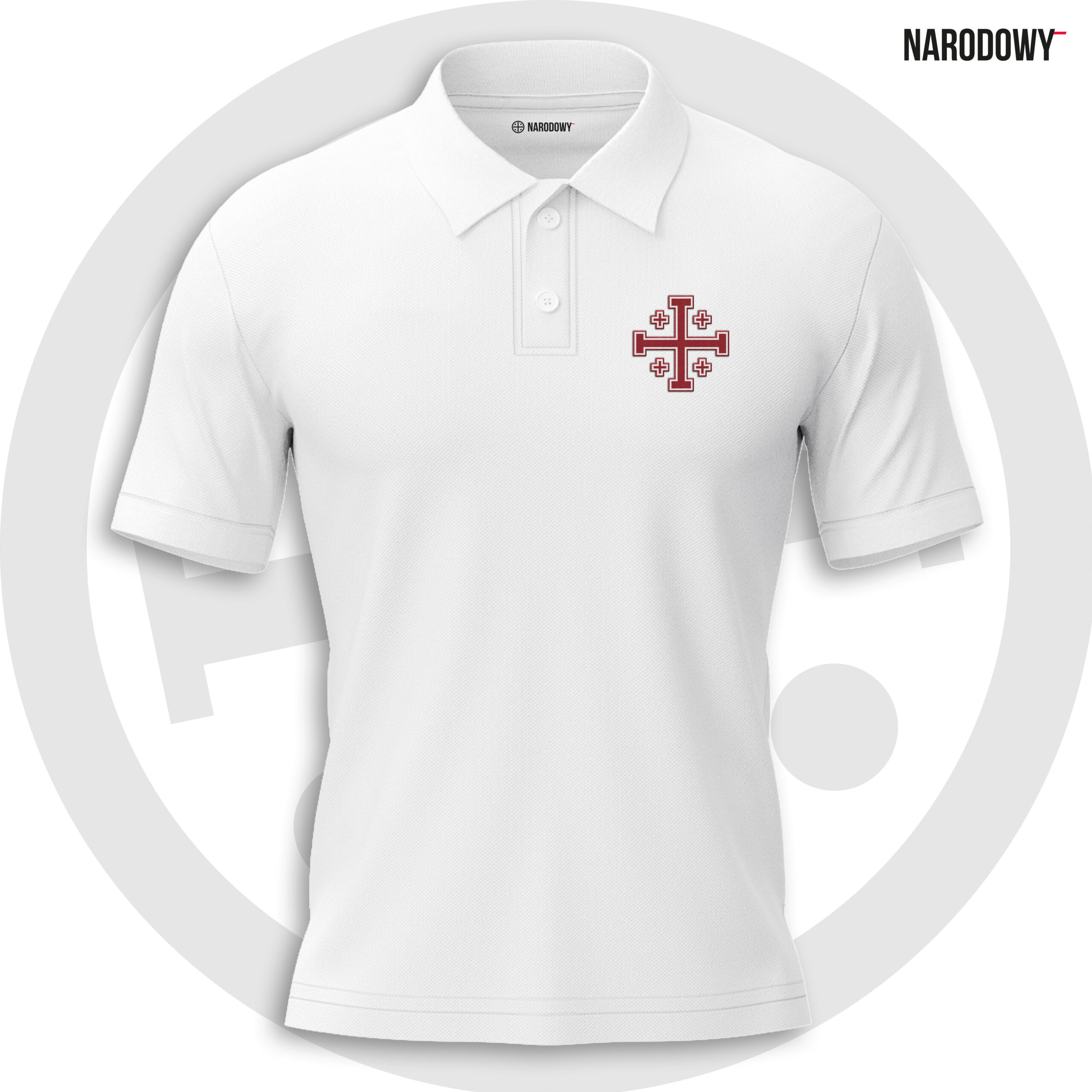 Koszulka Polo Deus Vult - biała [Premium]