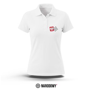 Koszulka damska Polo Patriots – biała [Premium]